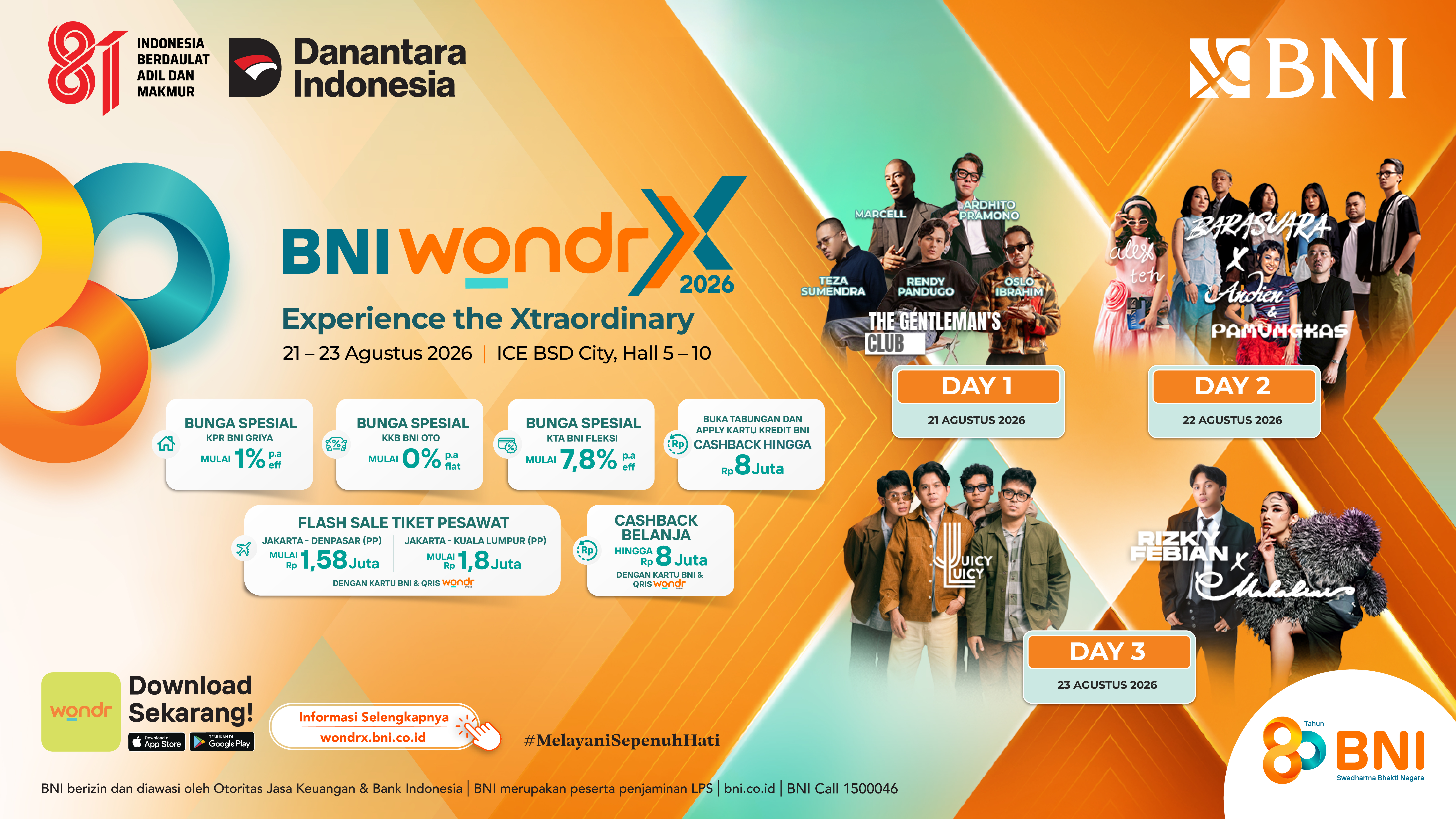 Line-up artis BNI wondrX 2026