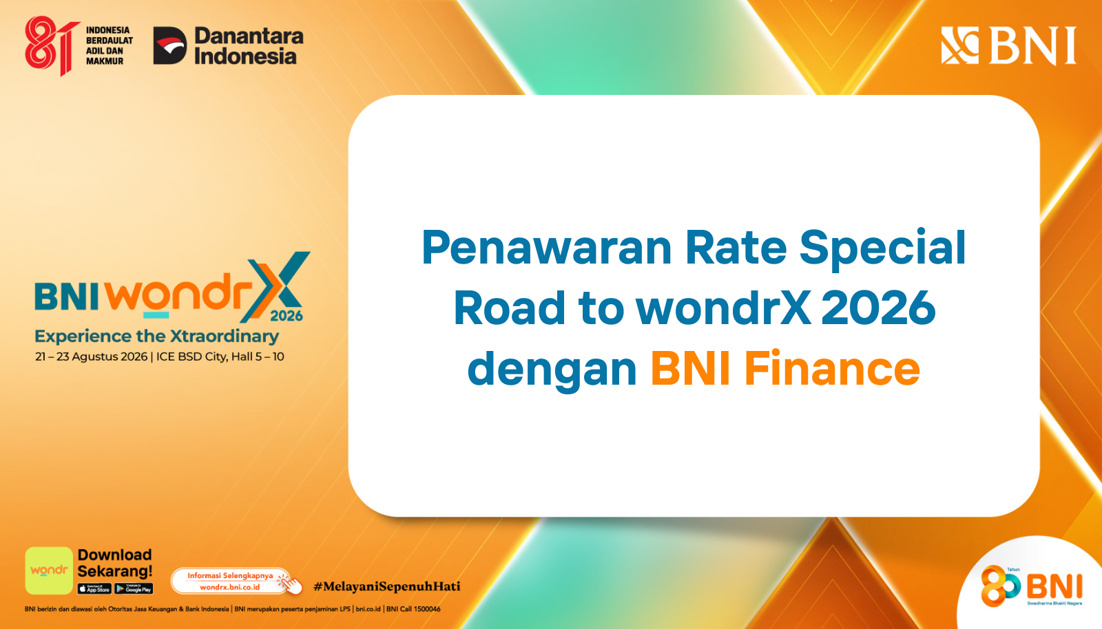 Penawaran Rate Special Road to wondrX 2026 dengan BNI Finance