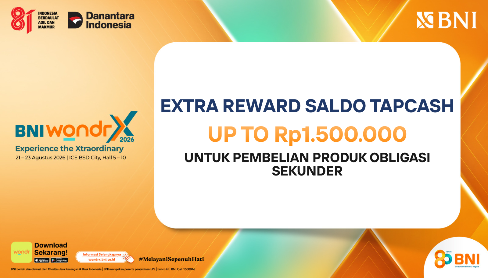 Extra Reward Saldo TapCash up to Rp1.500.000 untuk Pembelian Produk Obligasi Sekunder