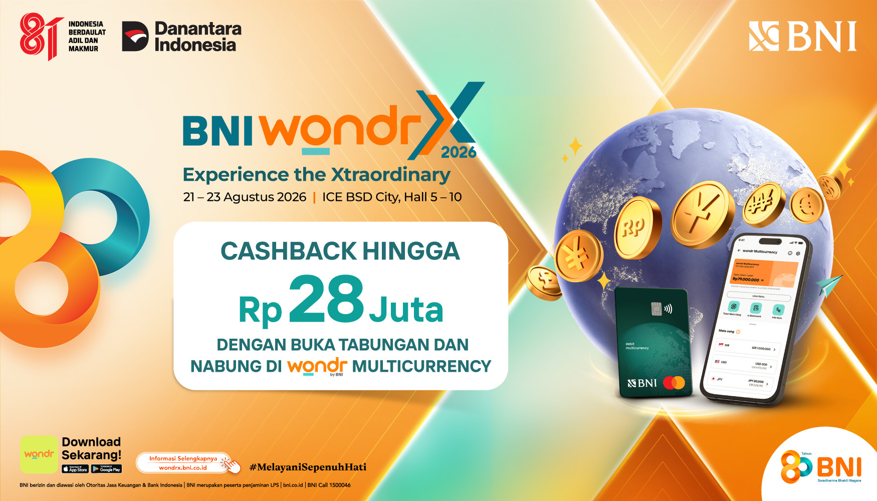 Cashback hingga Rp28.000.000 dengan Buka Tabungan dan Nabung di wondr multicurrency