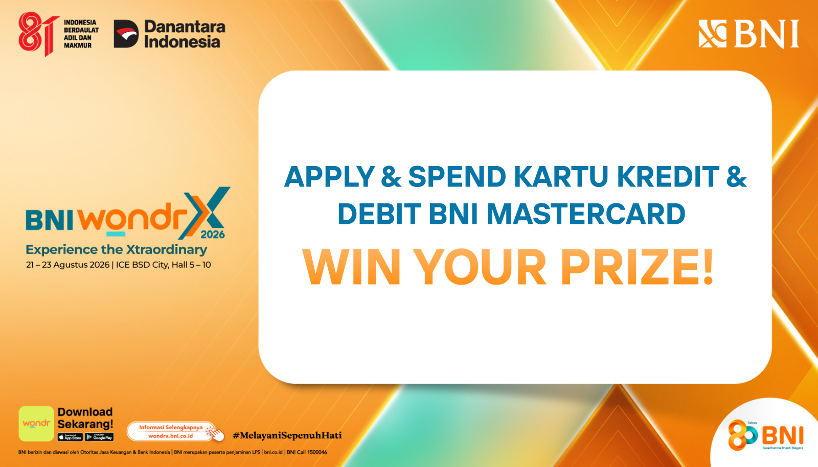 Apply & Spend Kartu Kredit & Debit BNI Mastercard, Win Your Prize!