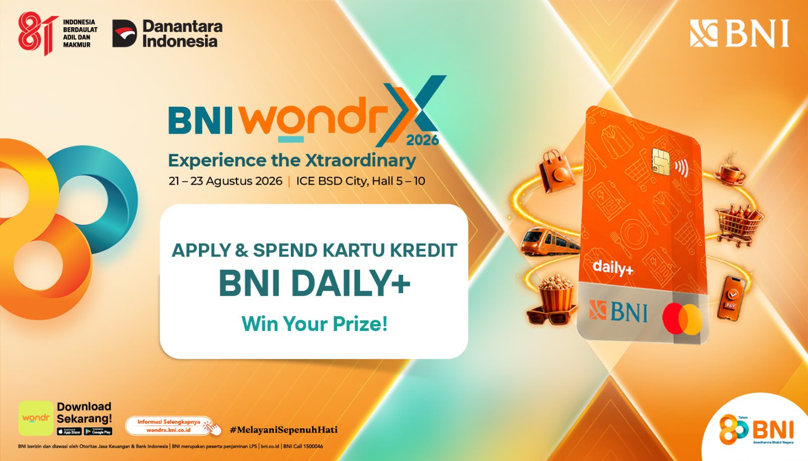 Apply & Spend Kartu Kredit BNI daily+, Win Your Prize!
